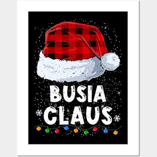 Busia Claus Red Plaid Christmas Santa Family Matching Pajama Posters and Art